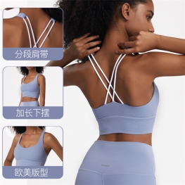 Womens spaghetti straps sports bras yoga sportswear gym running workout fitness athletic crop top
